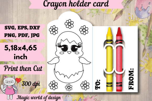 Easter Chick Crayon Holder Card Svg Review