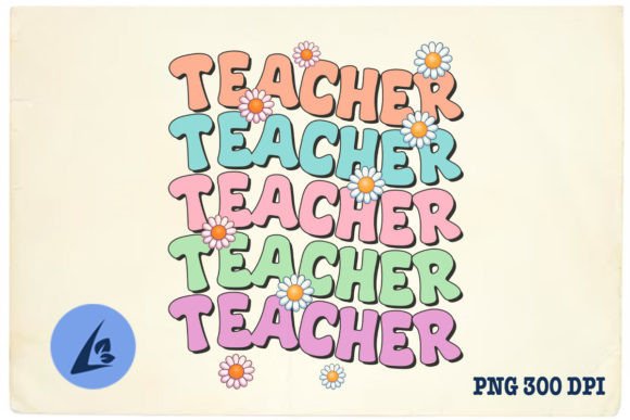 Groovy Teacher Sublimation Flowers PNG Review