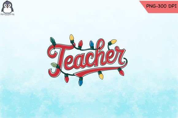 Teacher Christmas Lights Sublimation PNG Review